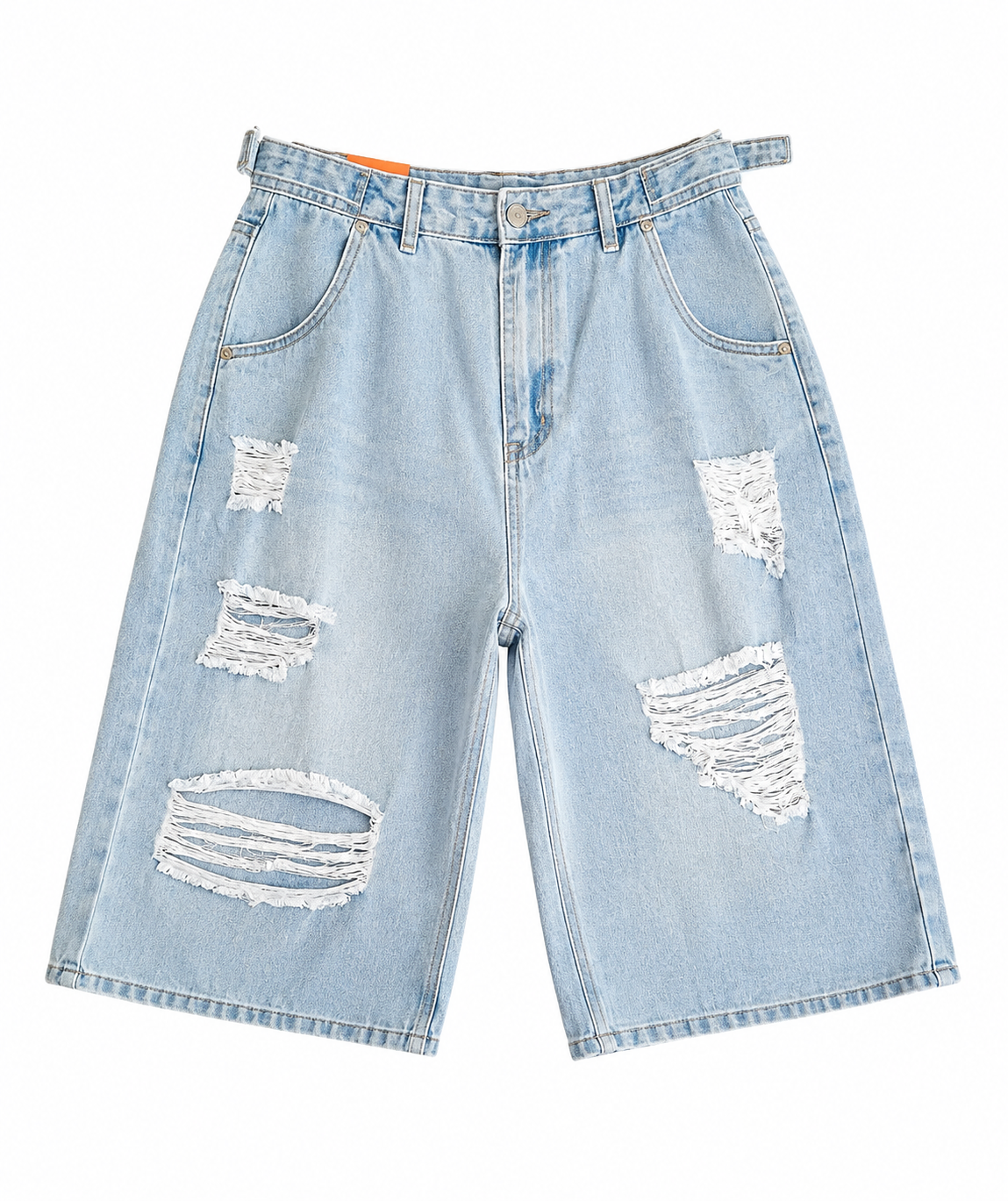 Bermuda Denim Destroyed Azul Claro